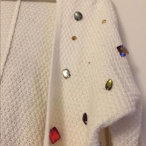 Sweaters - Open front cardigan w/ jewel embellishments Sweaters - Open front cardigan w/ jewel embellishments